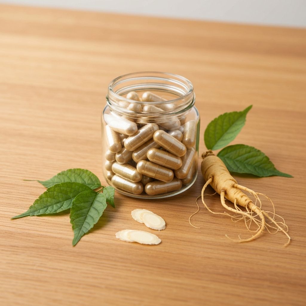 Natürliche Ergänzung mit Ginseng