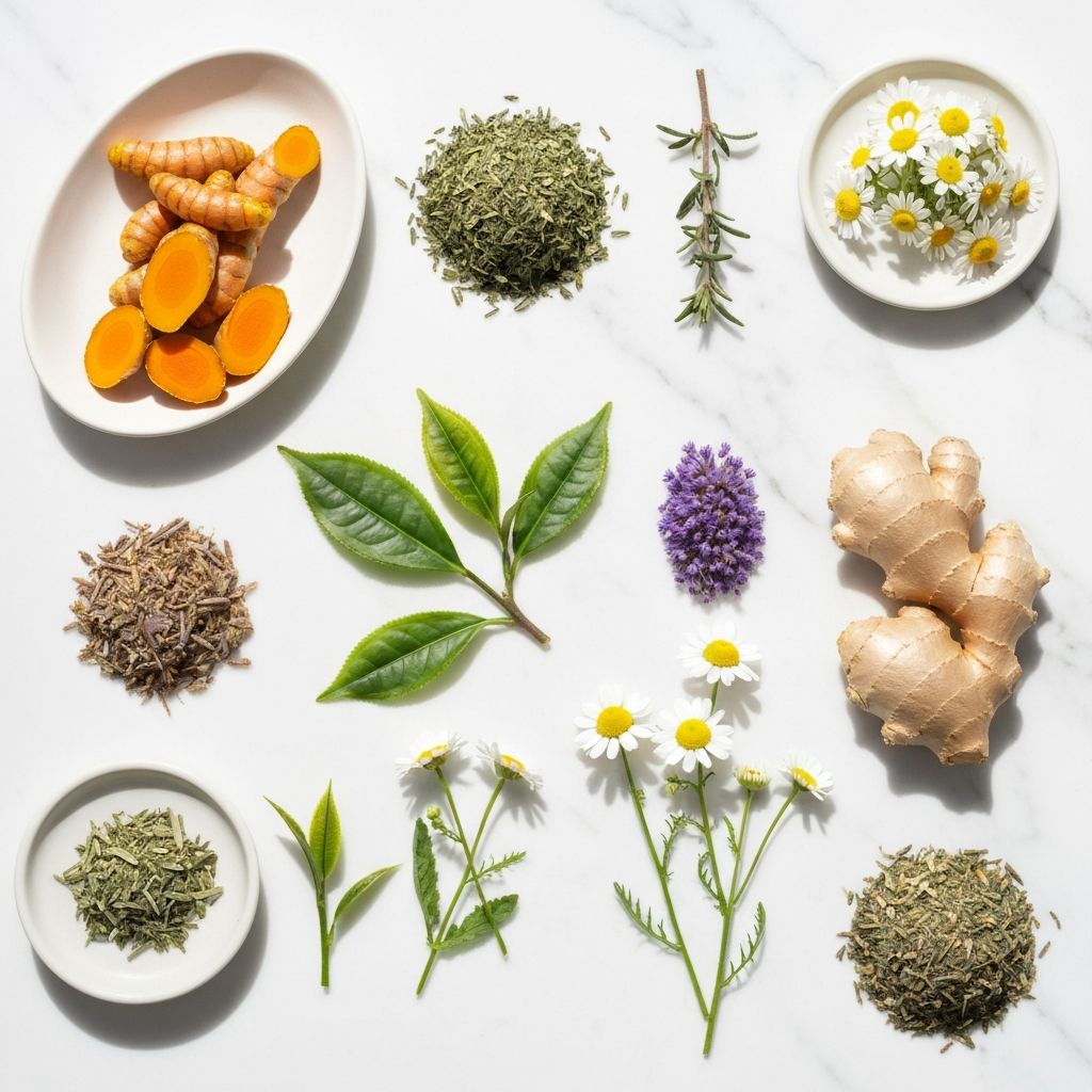 Verschiedene Heilkräuter und Pflanzen